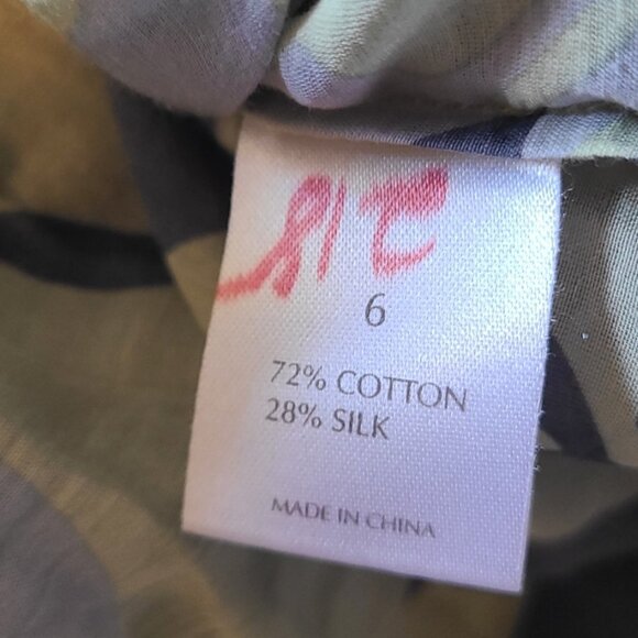 TSE COTTON SILK VOILE FLORAL PRINT MINI SKIRT GATHERED POUF RETRO sz 6 - Picture 6 of 6